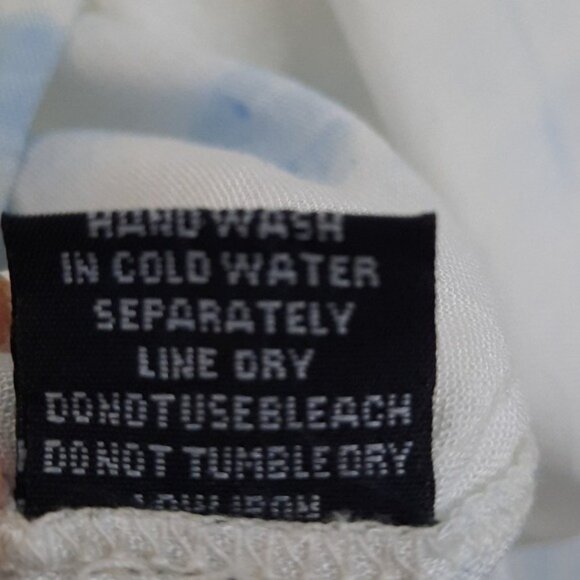 Raviya NWT Blue White Tye Dye Oversized Tassle Fringe Cap Sleeve Swim Cover Up M - Picture 9 of 10